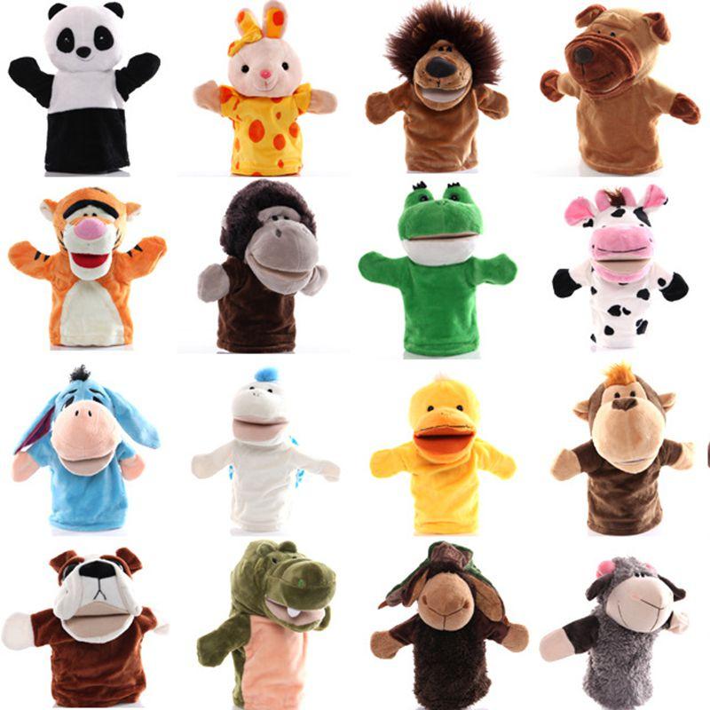 Wholesale Plush Toy Hand Puppet Cartoon Animal Doll With Movable Mouth Interactive Toy For Kindergarten And Parent-child Interaction 25cm Tall