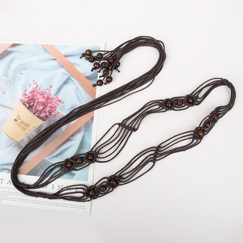 Versatile Bohemian Woven Waist Chain Simple Vintage Tassel Waistband For Women Girls  Dress Decoration Accessories Gifts