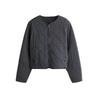 Summer New Arrival Women's French Round Neck Long Sleeves Fashion Casual Cotton Quilted Jacket Outwear 1264166