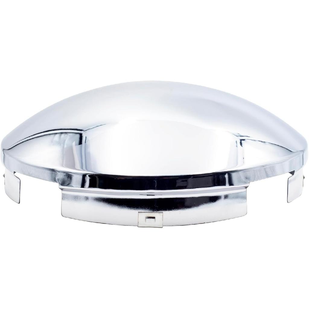 Semi Truck Hub Covers 8.9" Dome Style Hub Caps 4 Even Notched Chrome Mirror Finish Semi Hub Cap Covers for Rear Semi Truck Wheels, 1 PC