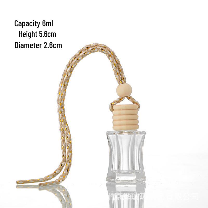 Glass Car Diffuser Bottle with Lanyard, 8ml/10ml, High-Value Aromatherapy Refillable Pendant with Lid.