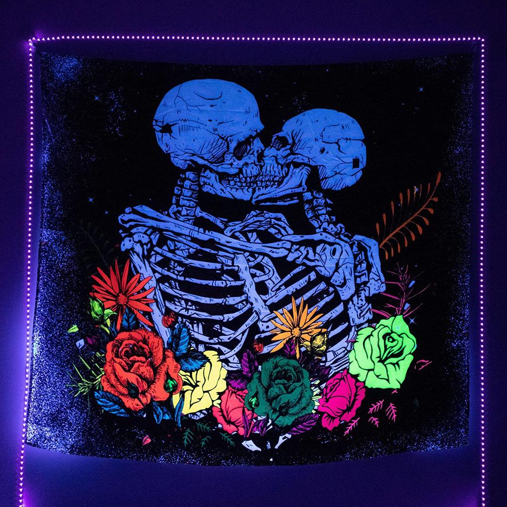 Uv Fluorescent Tapestry Blacklight Under The Sea Tapestry Hippie Bedroom Gothic Home Decor Aesthetic Room Decoration Boho Decor