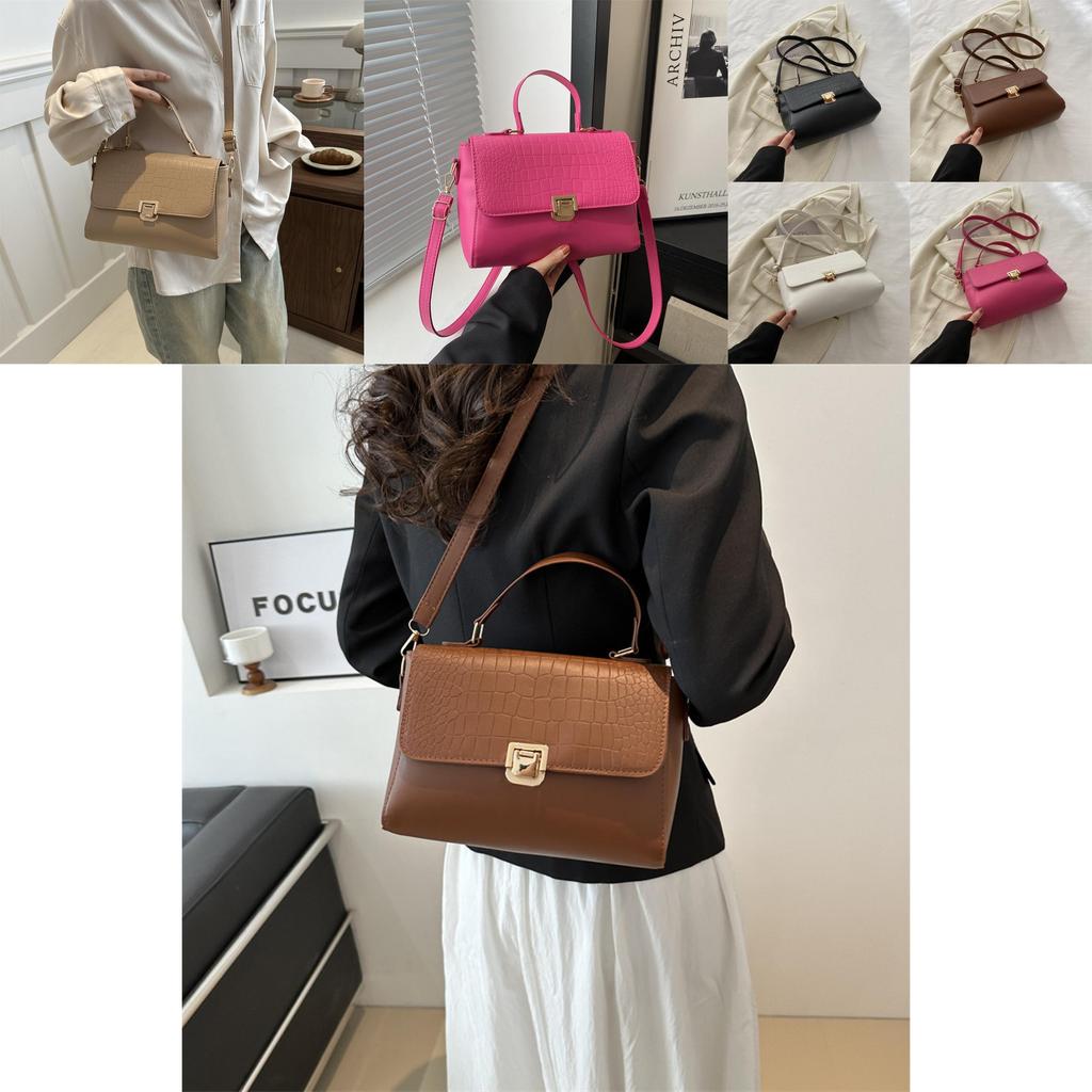 Fashionable Pu Leather Shoulder Bag For Women Classic Square Crossbody Handbag