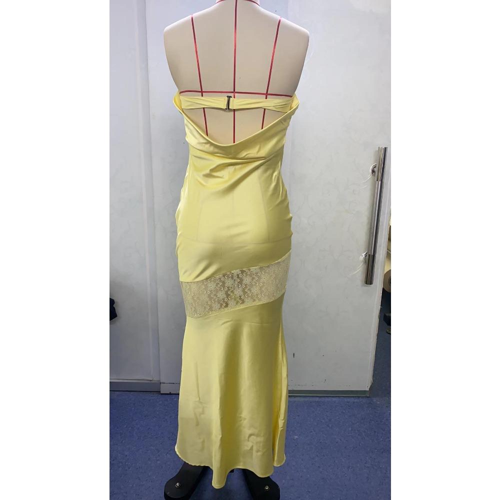 Women's Sexy Bustier Strapless Temperament Splicing Slim Package Hip Dresses