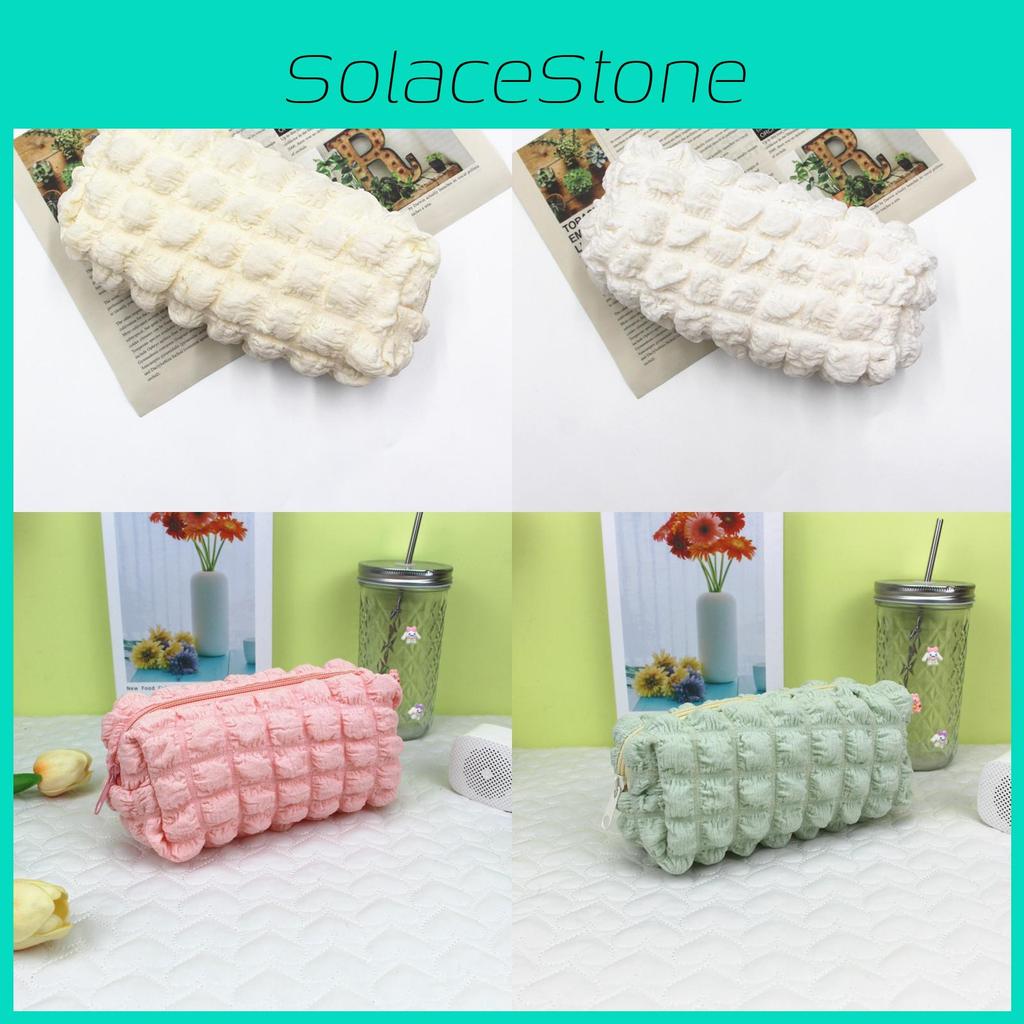 Case Pencil Lattice Cosmetic Bag With Soft Fabric High Storage Gift Capacity