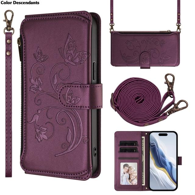 

Zipper Wallet Flip Case For Moto Edge 60 Fusion Edge50 Ultra G34 G54 G84 G05 G15 G35 G85 G56 G86 Card Slot Stand Function Cover Moto Edge 60 Fusion вино красного