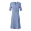 Women's Sky Blue Short-Sleeve Mid-Length Dress