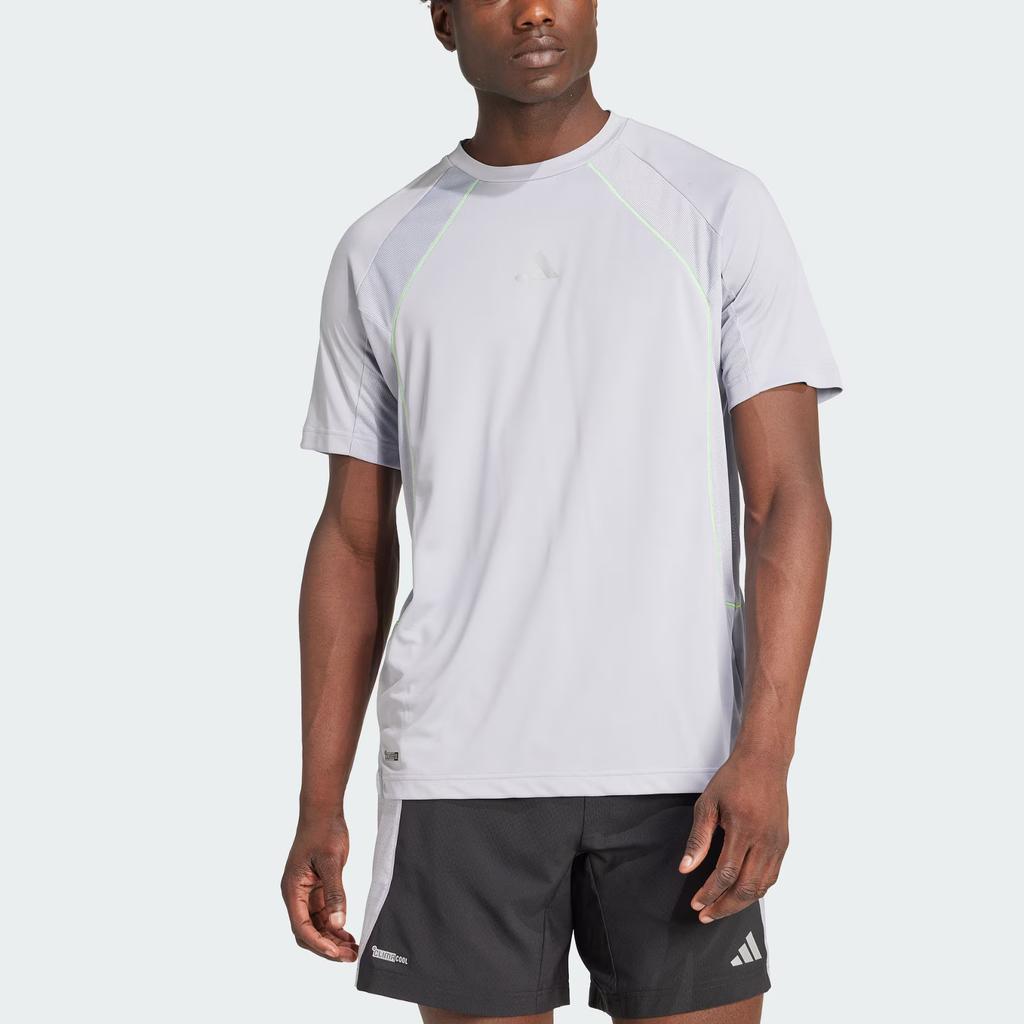 Adidas Climacool Ss25 Oblečení Móda Jednoduché Tričko s kulatým výstřihem a krátkým rukávem Pánské topy Světle stříbrná KB9736