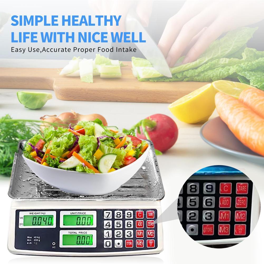 40kg/ /1G Precision LCD Digital Scale Electronic Balance Weight Scale Plastic Weight Scale Accuracy Weight Balance Food Scales f