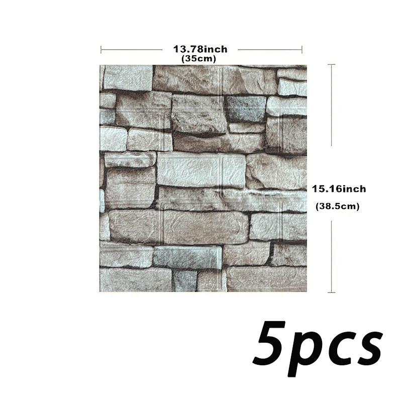 3D brick patterned wallpaper waterproof 38.5X35cm retro color self-adhesive living room wall sticker