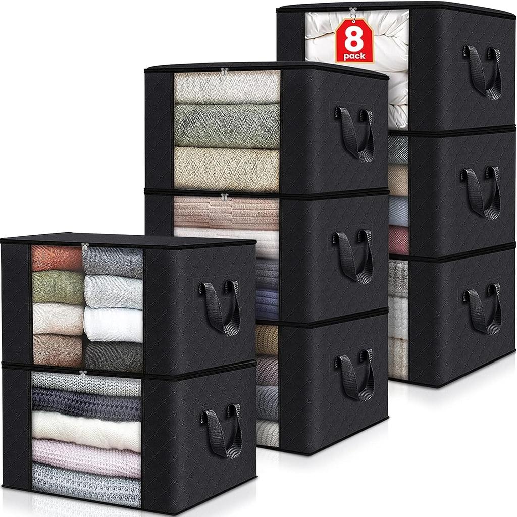 Fab Totes Storage Bags,Clothes Blanket Storage Bins Foldable Closet Organizers with Reinforced Handle for Home Dorm Storage and Organization