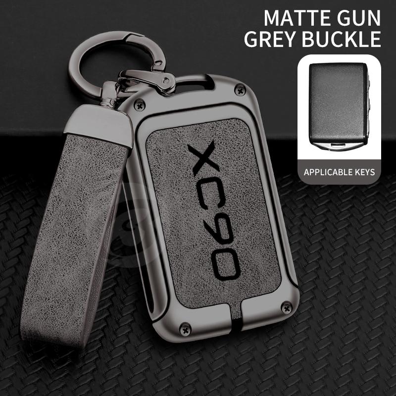 Zinc Alloy Car Remote Key Case Cover for Volvo XC90 Protective Key Bag with Fine Keychain Keyless Car-Styling Accessories