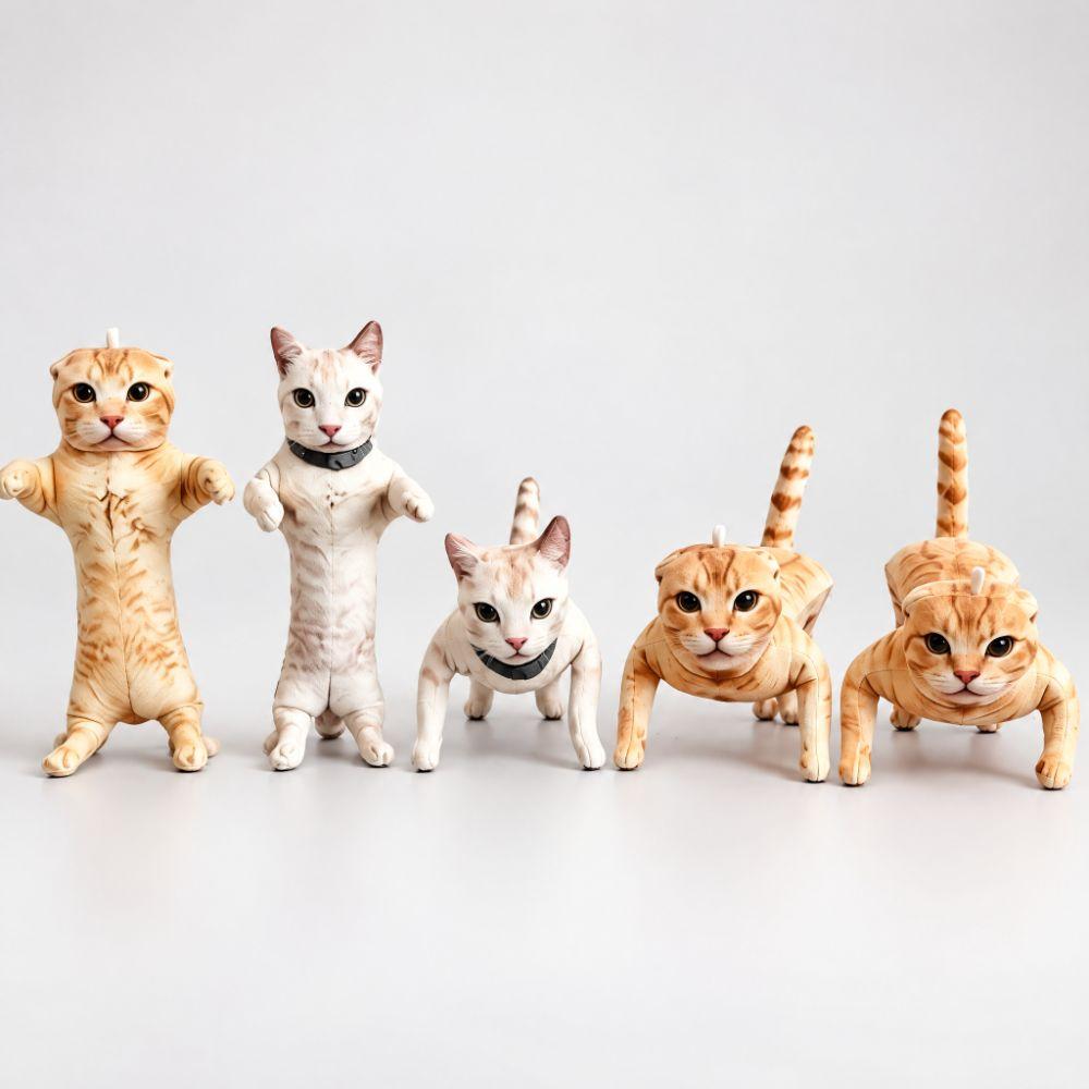 Animal Figure Cat Plush Doll Built in Skeleton Funny Cat Toy Kawaii Plush Cat Toy Kids Toy