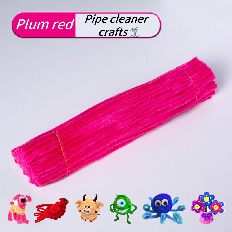 100 Pieces Pipe Cleaners Chenille Stem, Solid Color Pipe Cleaners Set for Pipe Cleaners DIY Arts Crafts Decorations