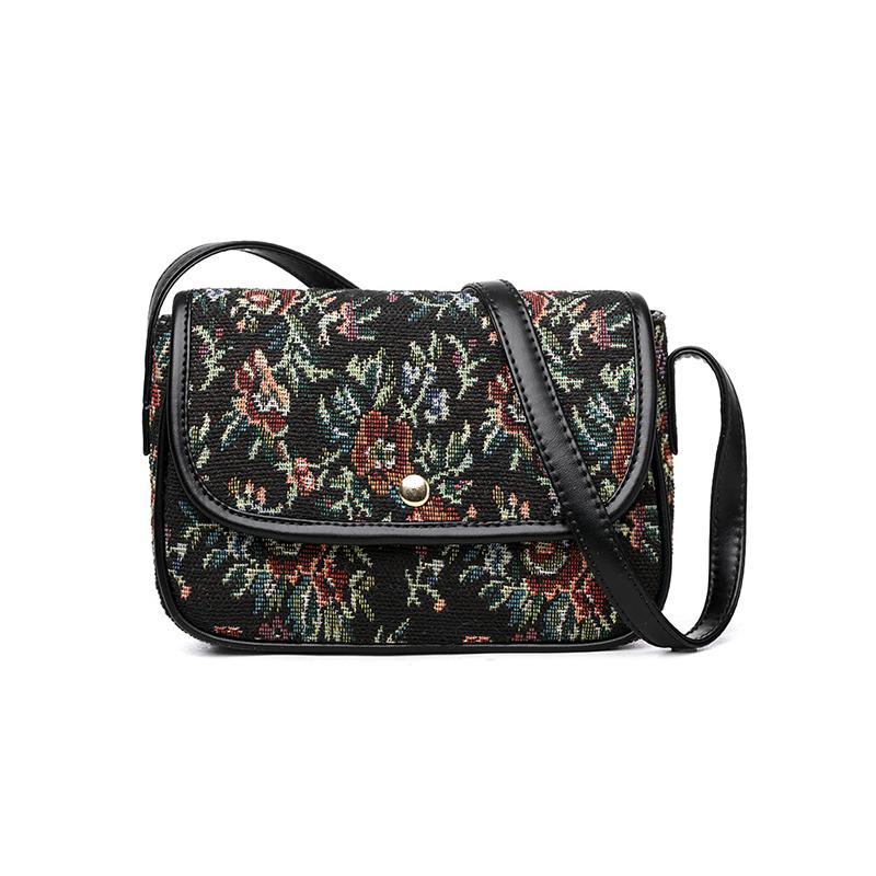 Yogodlns Hochwertige Damen Umhängetaschen Neue Retro Blumen Messenger Bags Damen Ein-Schulter Kleine Quadratische Taschen