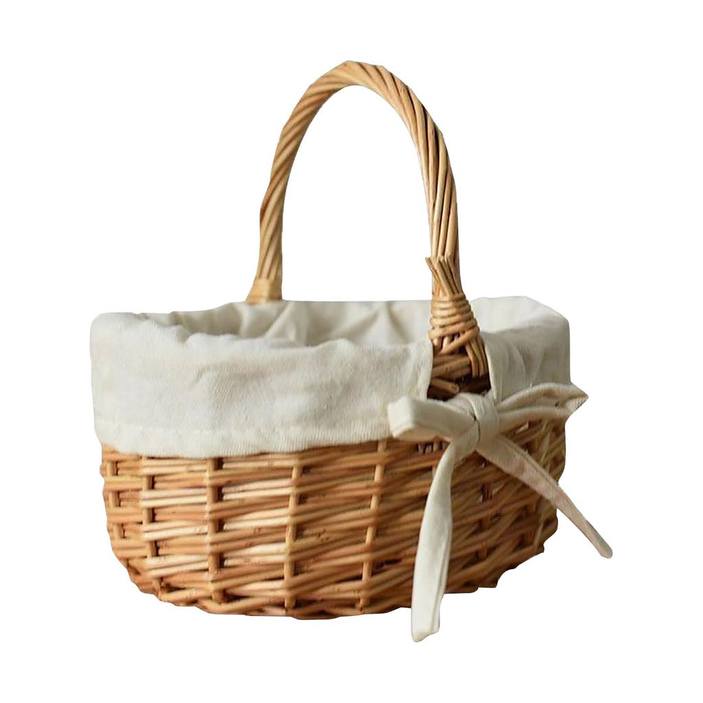 Hand-held Basket  Cloth  Rattan Weaving  Flower Basket Flower Basket Handicraft Basket