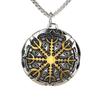 Viking Odin Logo Compass Pendant Necklace Fashionable Men's and Women's Accessories