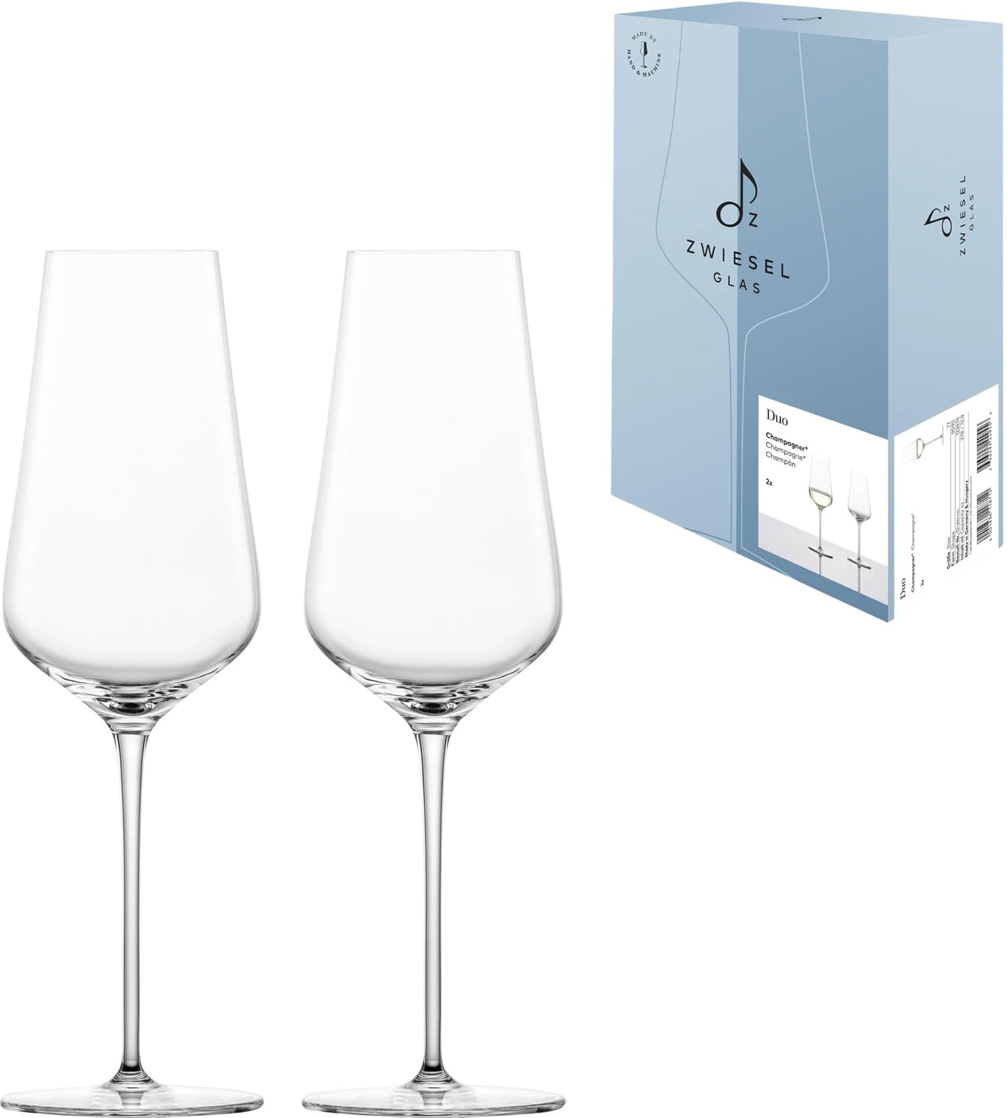

ZWIESEL GLAS Duo Champagne Glass, Hand-Made Stem & Machine-Made Bowl, Pair (m123474)