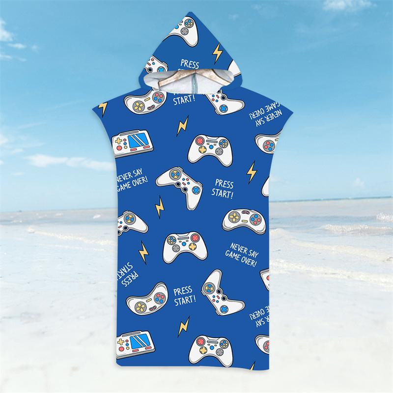 Microfiber Quick-Dry Hooded Beach Poncho Bathrobe for Adults