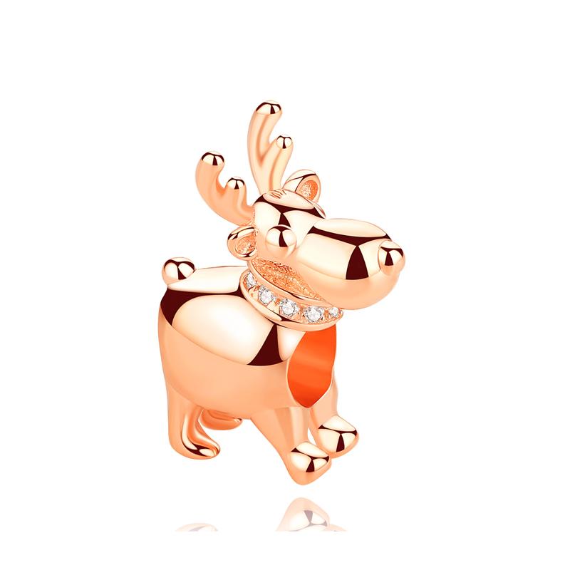 Original 925 Sterling copper Charm Bead Family Tree Mom Pendant Safety Chain Charms Rose Gold Fit Brand Bracelets DIY Zircon