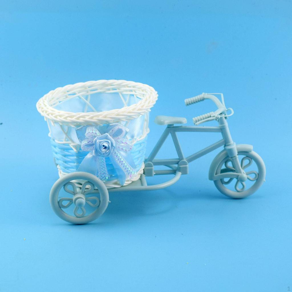 Artificial Flower Decor Plant Stand Mini Tricycle Arrangement Container Basket for