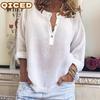 Women's Fashion Casual Solid Color Print Long Sleeve V Neck Blouses & Shirts Unique Design