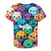 Children's Cartoon Style Cat Dog T-shirt Full Sublimation Cute Animal Pattern T Shirts Summer Short Sleeve Fashion Casual Top