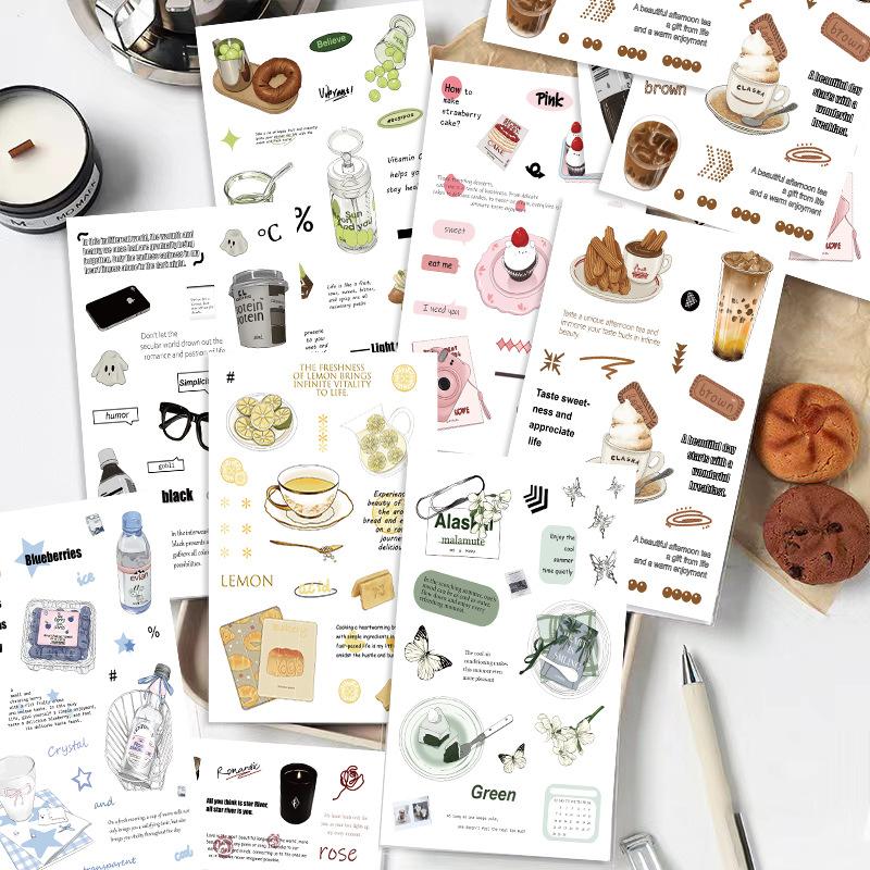 8 Cartoon Hand Account Weekend Convenience Store Stickers Waterproof Diary Hand Account Stickers Gu Card Stickers DIY Decoration Stickers