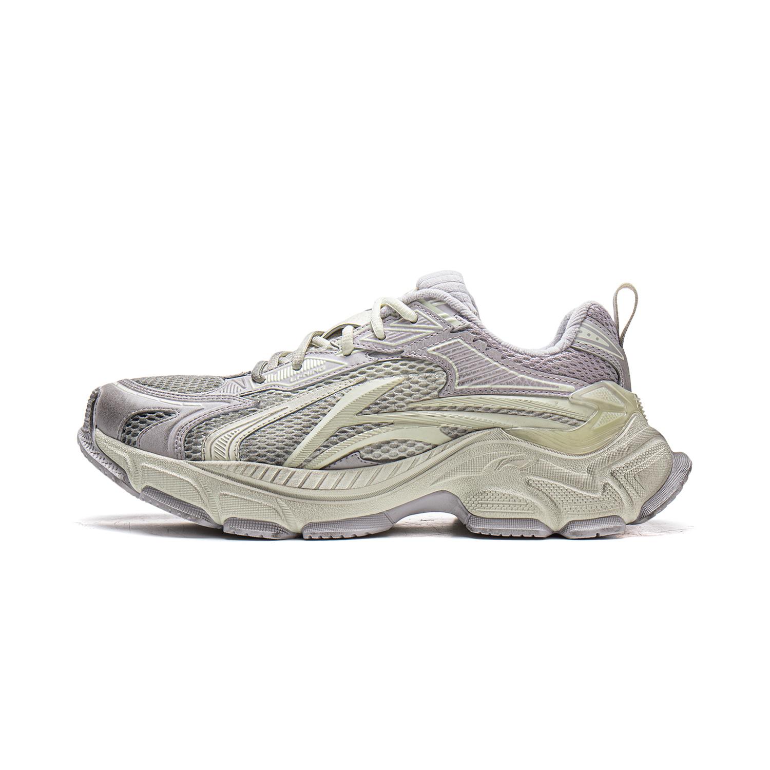 

Li Ning Y2K Fashion Versatile Retro Thick Sole Casual Shoes Kids sneakers Silver Gray AGLW078-1 36