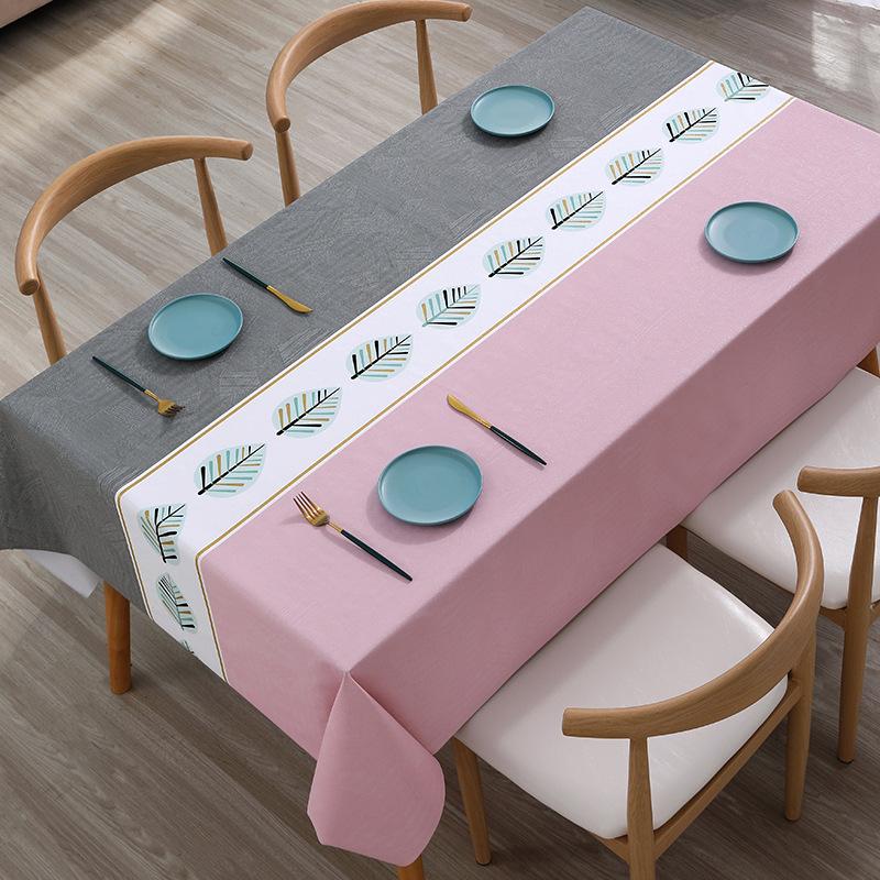 Nordic Style Tablecloth Stitching Color Waterproof Dinning Table Cover Wedding Party Rectangular Table Cloth Home Kitchen Decor