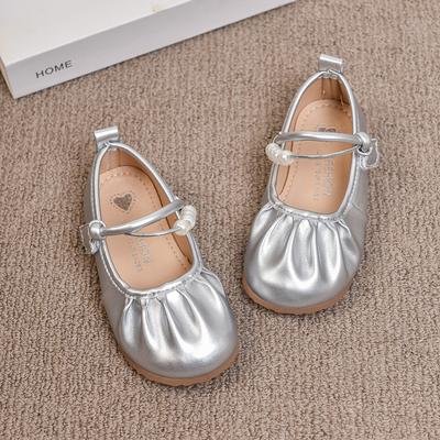Petites chaussures en cuir pour filles 2025 printemps et été nouvelles chaussures pour petites filles chaussures simples en cuir souple chaussures de princesse semelle souple enfants moyens et grands