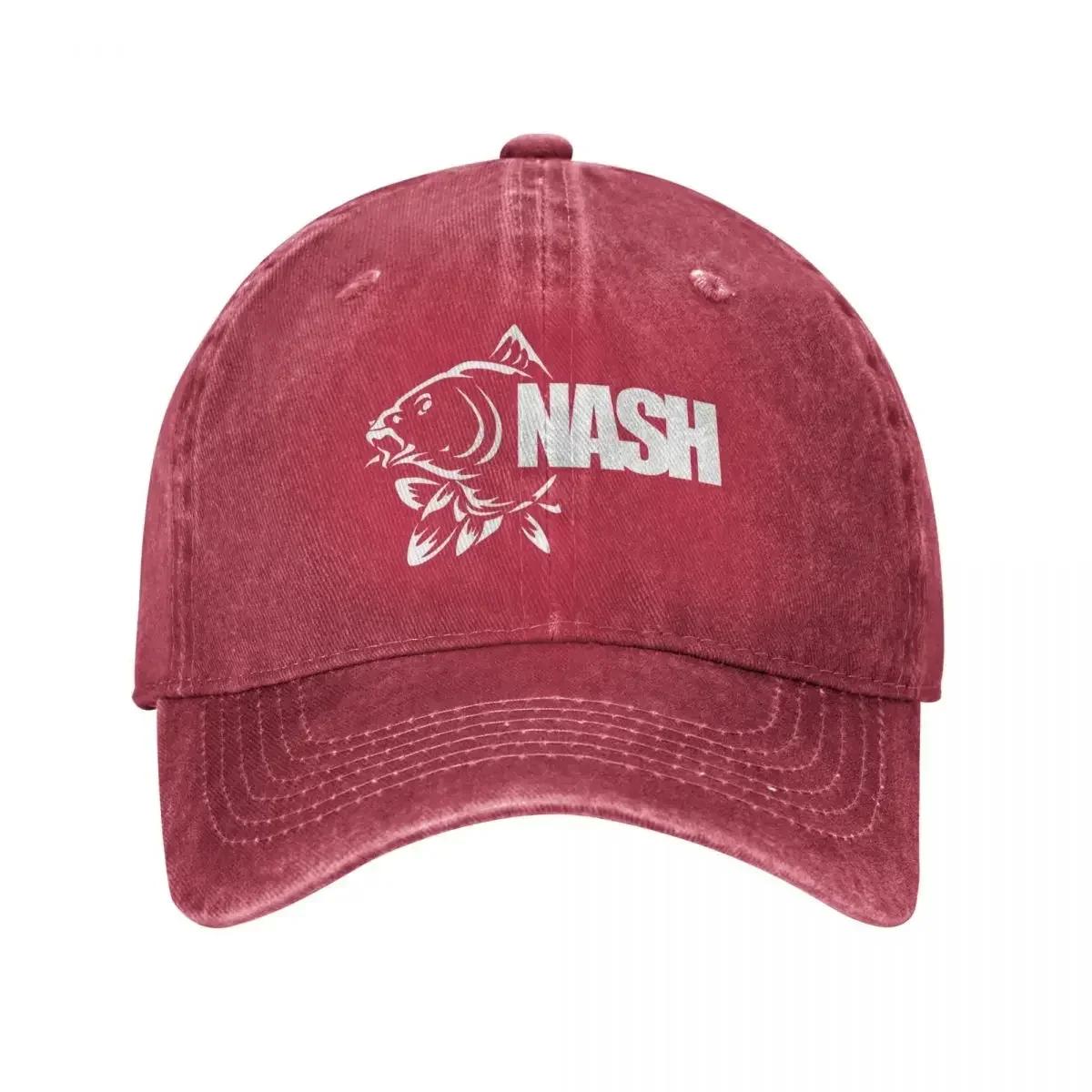 

Vintage Nash Fishing Logo Baseball Caps for Unisex Women Distressed Denim Snapback Cap Carp Fish Tackle Angling Outdoor Hats Cap one size