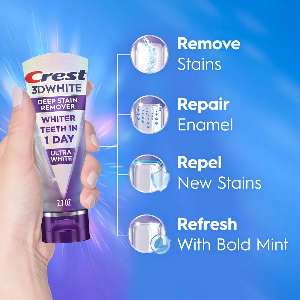 Intensely Whitening Mint Toothpaste Crest 3Dwhite Brilliance 59G