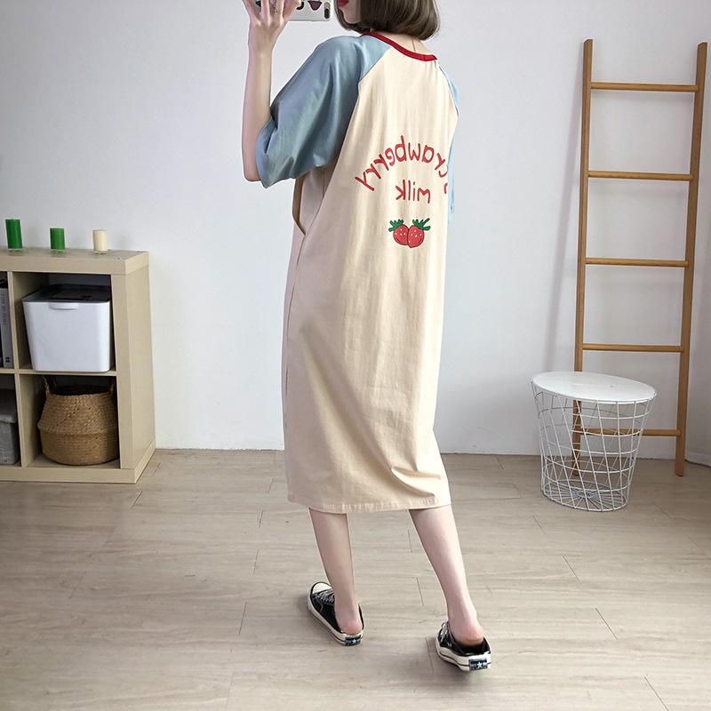 Summer Maternity & Nursing Dress: Short Sleeve Cotton Nightgown for Postpartum Moms