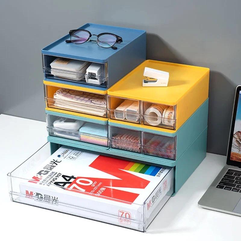 Schreibtisch Stapelbare Aufbewahrungsschublade Home Office Schreibwaren A4 A5 Papier Dokumente Aufbewahrungsbox Make-up Kosmetik Organizer