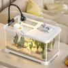 Klar 360 Akvarium med LED-belysning Skrivebordsakvariumsett Nytt Økologisk Tank for Fisk Dekor
