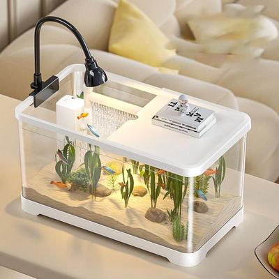 New Clear 360 Aquarium with LED Lighting Power Filter Fish Tank Multifunctional with Water Pump Turtle Tank for Fish Decor