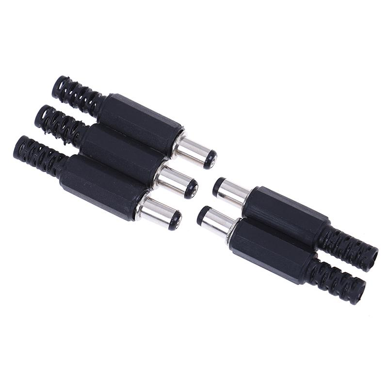 5Pcs 5.5X2.1Mm Male Dc In-Line Plug Socket Jack Connector Adapter