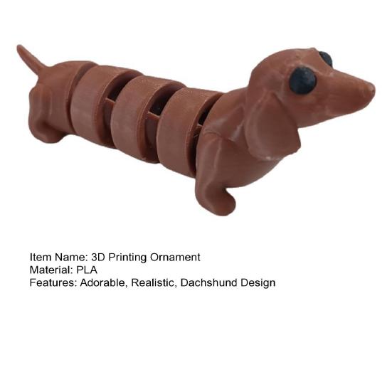 Articulated Wiener Dog Keychain, 3D Printed Dachshund with Movable Joints, Flexible Sausage Dog Pendant for Backpack