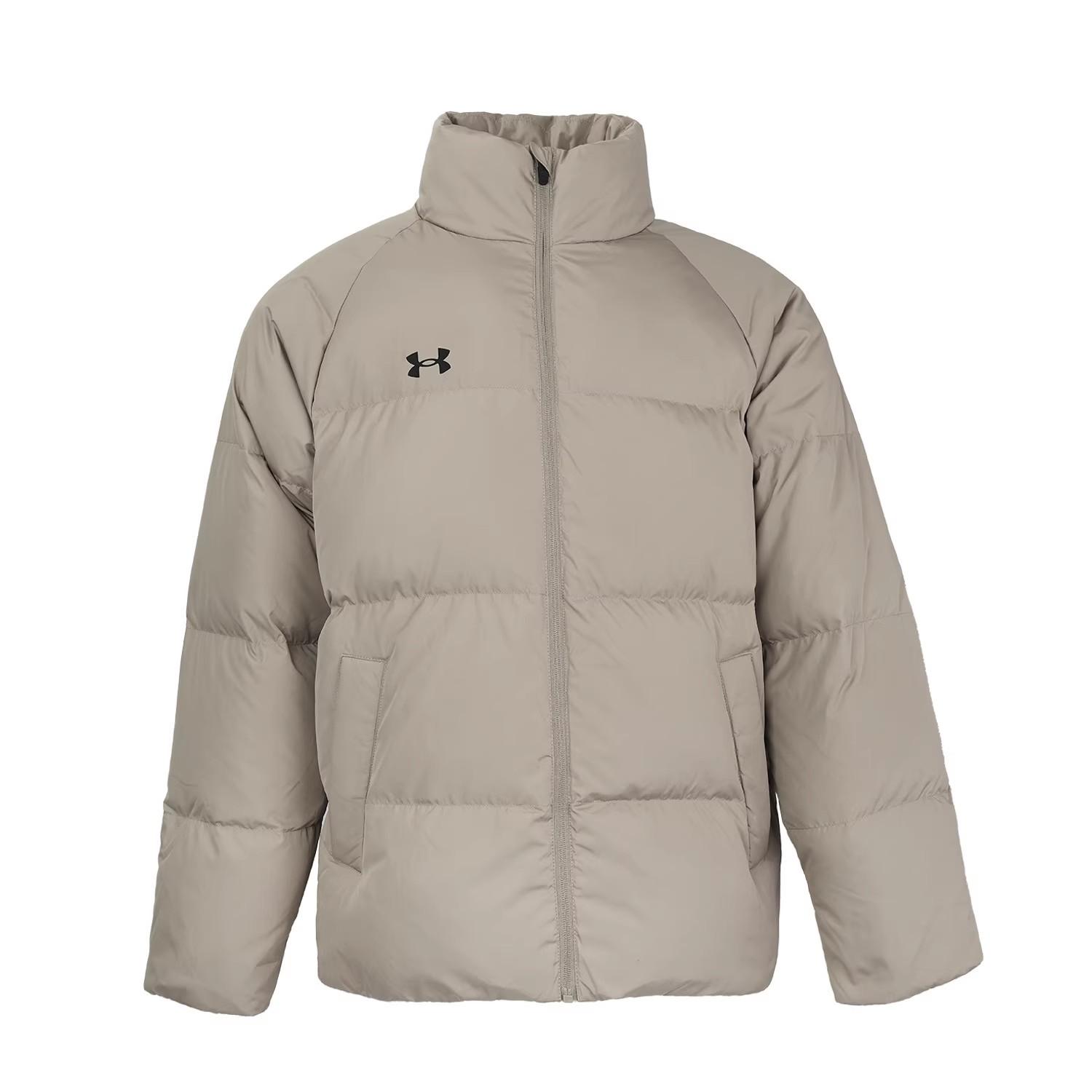 Under Armour Down Jackets Men s Dark Khaki Stand Collar Thickened Down Jacket 25600801-299 XL