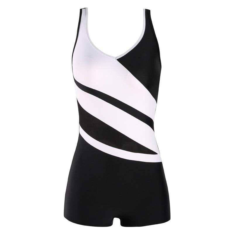 Badeanzug Damen Konservativ Einteiler Boxer Sport Bauchbedeckung Zum Schlank Zeigen Große Größe High-End Mode Heißes Baden
