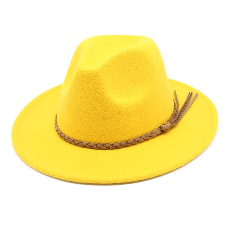 Fedora Hat Woolen Top Hat Jazz Hat Men'S And Women'S Woolen Hats