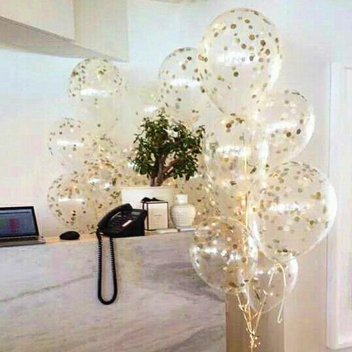 Transparent Balloons Gold Confetti Gold Birthday Communion Wedding 10 Pcs