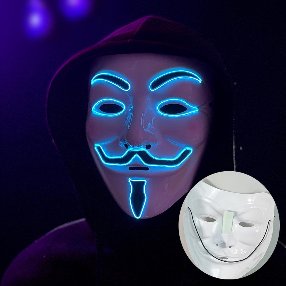 LED Light-Up Mask – A Role-play Mask with a Neon Effect, Perfect for Halloween, Carnivals, Nightclubs and Parties