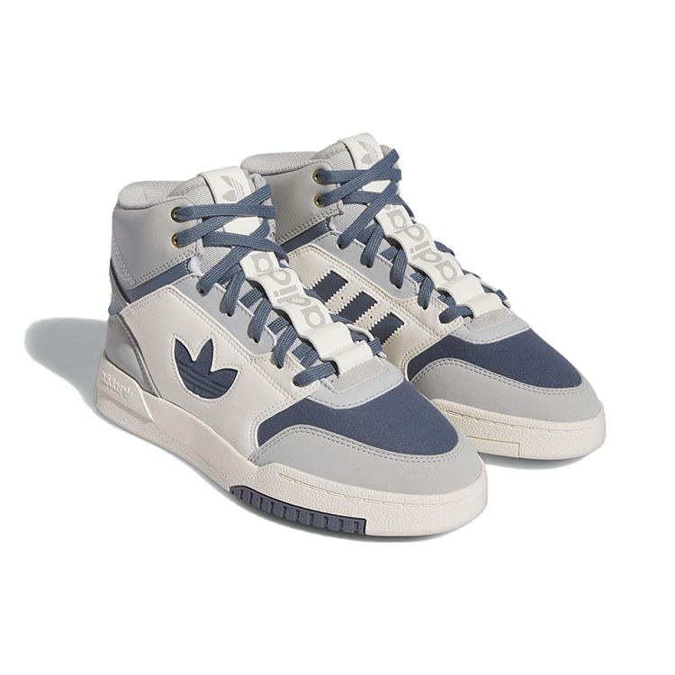 Adidas Originals Drop Step IX Xl Non-Slip Wear-Resistant High-Top Skate Shoes Women Sneakers Gray Blue IF2685