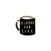 Artistic Cartoon Design Coffee For Life Mug With Durable Geometric Alloy Pin Ideal For Everyday Use