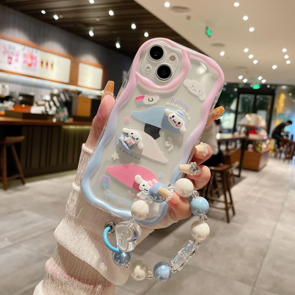 Three dimensional Waves Suitable for IPhone 16 Yugui Dog Mobile Case Apple 13PRO Full Inclusive Cartoon Bear Protection Case