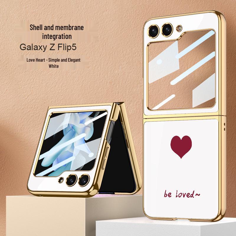 Samsung Z Flip5 Foldable Heart Design Screen Protection Case
