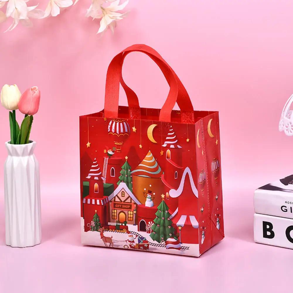 

Christmas Handbag Folding Christmas Tote Bag Storage Bag Snowman Environmental Bag For Family Gifts Outdoor