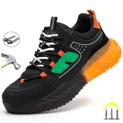 New Fashion  Work Sneakers Protective Safety Shoes Industrial Puncture-Proof Anti-smash Steel Indestructible Toe Male Boots